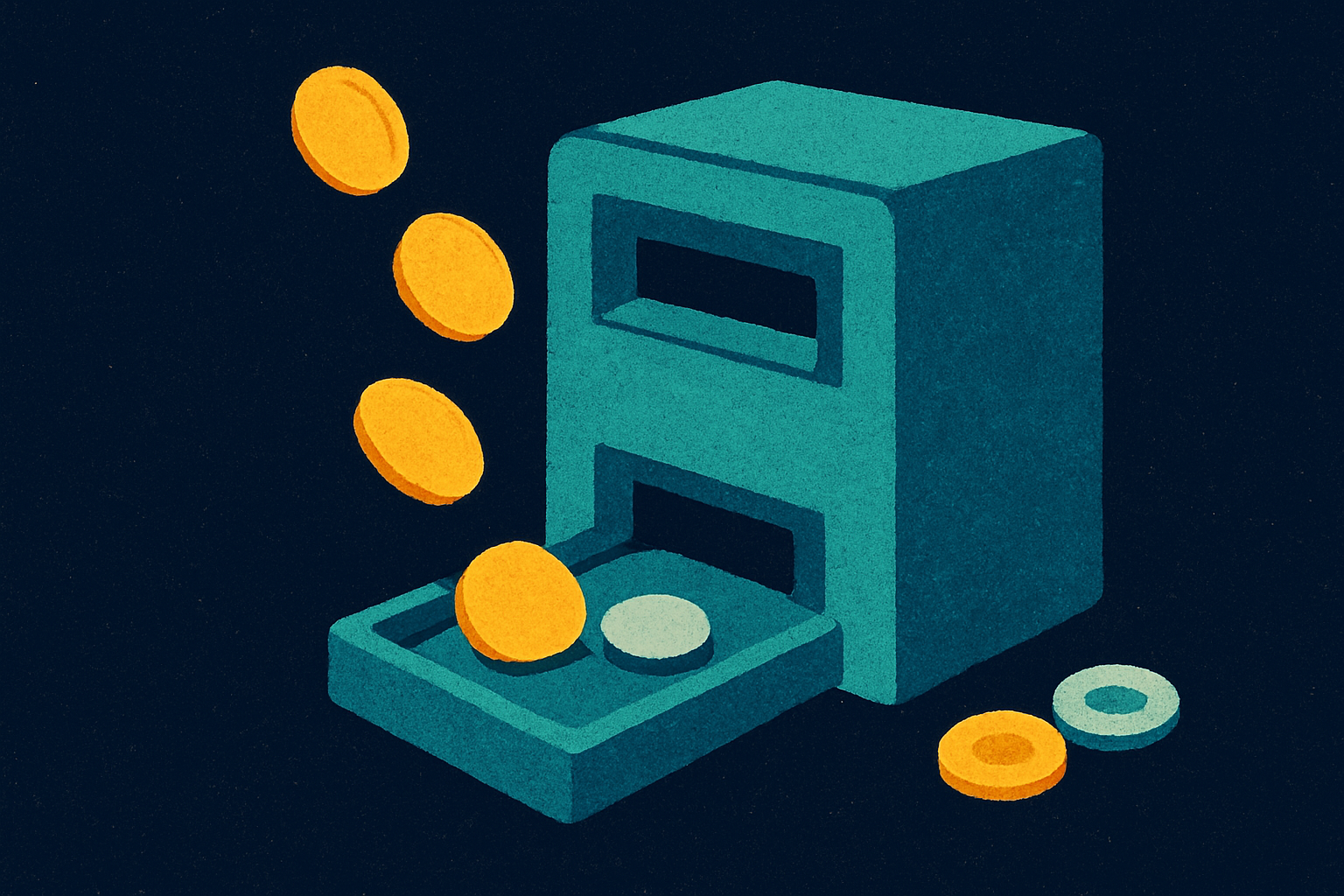 Ilustração de uma balança com um saco de moedas de um lado e um cliente do outro